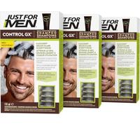 Just For Men Champú Control GX para hombres, reduce las canas, resultado natural, sin líneas de teñido, con aceite de coco y aloe vera, 118 ml, 3 unidades (3 x 118 ml)