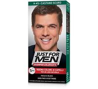 Just For Men Colorante en gel, tinte semipermanente para el cabello para hombre, sin amoníaco, con queratina y vitamina E, color castaño oscuro, H45