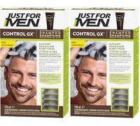Just For Men Control GX - Champú degradado para reducir las canas, color natural, con aceite de coco y aloe vera, 118 ml (Paquete de 2)