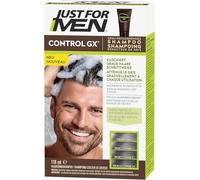 Just For Men Control GX - Champú degradado para reducir las canas, color natural, con aceite de coco y aloe vera, 118 ml