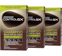 Just For Men Control GX Champú Y Tinte de Pelo para Hombre, Reduce El Cabello Gris en Cada Lavado, Con Aceite De Coco Y Aloe Vera, Para Todos Los Tonos, 118ml (3 Pack)