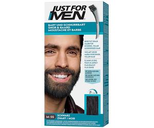 Just for men M55 - Colorante para bigote y barba, color negro, elimina las canas para un aspecto más tupido y abundante