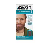 Just for Men Mustache & Beard Beard Coloring for Gray Hair with Brush Included, Light Red Brown M27