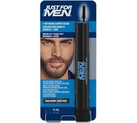 Just for Men Retoque Instantanéo De Canas, Color Temporal Para Una Barba Definida y Uniforme, Hasta 30 Aplicaciones, Marrón Oscuro