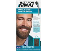 Just For Men Tinte Bigote Y Barba, Elimina Las Canas Para Una Apariencia Más Espesa Y Completa, Con Pincel Aplicador Incluido, Color Castaño Oscuro Medio, M40