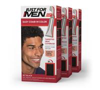 Just For Men Tinte para el cabello para hombre de color fcil de peinar, aplicacin fcil sin mezclar con aplicador de peine, negro azabache A-60
