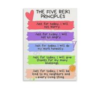 Just For Today Principles Poster Spiritual Guidelines for Mindfulness and Gratitude Canvas Art for Living Room Decor(Framed,08x12inch(20x30cm))