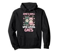Just Girl Who Loves Cats Vintage Kitty Mujeres Niñas Niños Adolescentes Sudadera con Capucha