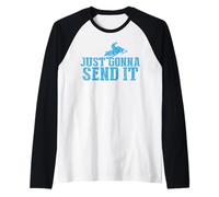 Just Gonna Send It Snowmobile Snow Trineo Invierno Montaña Regalo Camiseta Manga Raglan