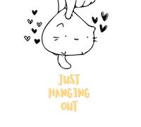 Just Hanging Out Cat Notebook Journal: For Cat Lovers, Cat Gift Notebook, Cat Office supplies, School supplies, Cute Notebook, 7.5X9.25 INCH