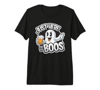 Just Here For The Boos Funny Halloween Ghost Bebiendo Cerveza Camiseta Premium