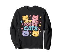 Just Here for The Cats - Camisa Linda Kawaii Kitty Lover Animal Sudadera