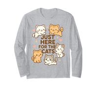 Just Here for The Cats, Kawaii, Amante de los Gatitos, Divertidos Gatos, mamá y papá Manga Larga