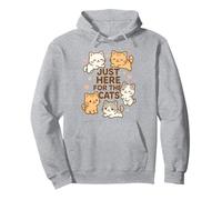 Just Here for The Cats, Kawaii, Amante de los Gatitos, Divertidos Gatos, mamá y papá Sudadera con Capucha