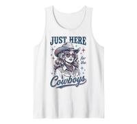 Just Here For The Cowboys Retro Western Style Camiseta sin Mangas