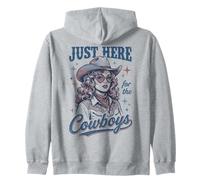 Just Here For The Cowboys Retro Western Style Sudadera con Capucha