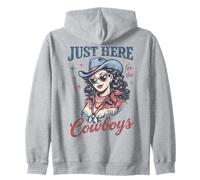 Just Here For The Cowboys Retro Western Style Sudadera con Capucha