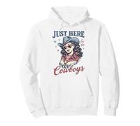 Just Here For The Cowboys Retro Western Style Sudadera con Capucha