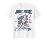 Just Here For The Cowboys Retro Western Vibes Camiseta