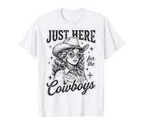 Just Here For The Cowboys Retro Western Vibes Camiseta