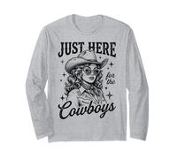 Just Here For The Cowboys Retro Western Vibes Manga Larga