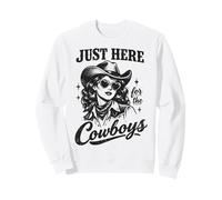 Just Here For The Cowboys Retro Western Vibes Sudadera