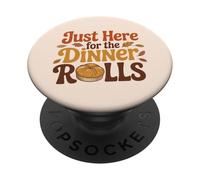 Just Here for The Dinner Rolls Groovy 70s Retro Acción de Gracias PopSockets PopGrip Adhesivo
