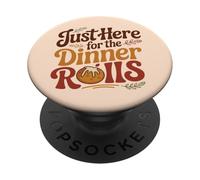 Just Here for The Dinner Rolls Groovy 70s Retro Acción de Gracias PopSockets PopGrip Adhesivo