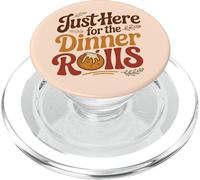 Just Here for The Dinner Rolls Groovy 70s Retro Acción de Gracias PopSockets PopGrip para MagSafe