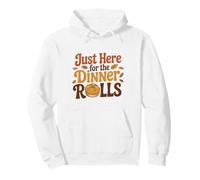 Just Here for The Dinner Rolls Groovy 70s Retro Acción de Gracias Sudadera con Capucha
