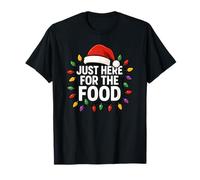Just Here For The Food Funny Christmas Sutil Bah Humbug Camiseta