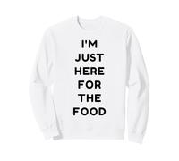 Just Here For The Food Funny Retro Día de Acción de Gracias Pavo Sudadera