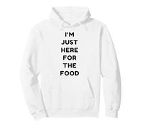 Just Here For The Food Funny Retro Día de Acción de Gracias Pavo Sudadera con Capucha