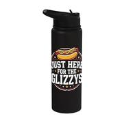 Just Here For The Glizzys Funny Hot Dog Cookout Humor Stainless Steel Insulated Water Bottle