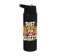 Just Here For The Glizzys Funny Hot Dog Cookout Humor Stainless Steel Insulated Water Bottle