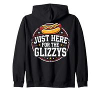 Just Here For The Glizzys Funny Hot Dog Cookout Humor Sudadera con Capucha