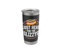 Just Here For The Glizzys Funny Hot Dog Cookout Humor Vaso térmico de acero inoxidable de doble pared