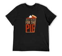Just Here For The Pie Thanksgiving Pumpkin Holiday Unisex T-Shirt Printed tee Black Mens Top Shirt 3XL