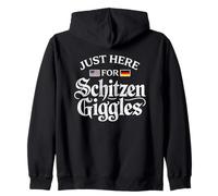 Just Here For The Schitzengiggles Funny German Octoberfest Sudadera con Capucha