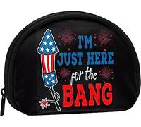 Just Here To Bang July of 4th Independence Day Mujeres y niñas Cute Fashion Monedero Wallet Bag Change Pouch Key Holder