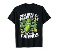 Just Here to Smash Ball Haz Amigos Pickleball Divertido Pickleball Camiseta