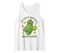 Just Here to Smash Ball Haz Amigos Pickleball Divertido Pickleball Camiseta sin Mangas