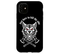 Just Here To The Vibe: Cabeza de Lobo, Ojos Rojos, hachas Cruzadas Carcasa para iPhone 11