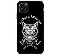 Just Here To The Vibe: Cabeza de Lobo, Ojos Rojos, hachas Cruzadas Carcasa para iPhone 11 Pro MAX