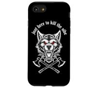 Just Here To The Vibe: Cabeza de Lobo, Ojos Rojos, hachas Cruzadas Carcasa para iPhone SE (2020) / 7/8