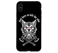 Just Here To The Vibe: Cabeza de Lobo, Ojos Rojos, hachas Cruzadas Carcasa para iPhone XS MAX