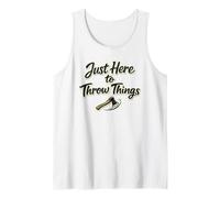 Just Here To Throw Things de papá lanzando Hacha de leñador Camiseta sin Mangas