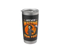 Just Here Waiting For You Grim Reaper Halloween Costume Vaso térmico de acero inoxidable de doble pared