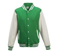 Just Hoods - Chaqueta - cuello mao - Manga Larga - Opaco - para hombre Varios colores Kelly Green/White Talla:extra-small