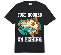 Just Hooked on Fishing Funny Fishing Comfort Colors Adult Heavyweight T-Shirt